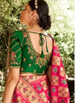 Aspiring Silk Embroidered Pink Designer Traditional Saree