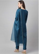 Aspiring Teal Chinon Readymade Salwar Suit