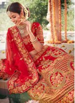 Astonishing Red Wedding A Line Lehenga Choli