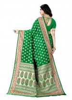 Astounding Banarasi Silk Green Weaving Traditional Saree