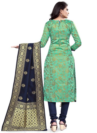 
                            Astounding Banarasi Silk Weaving Churidar Suit