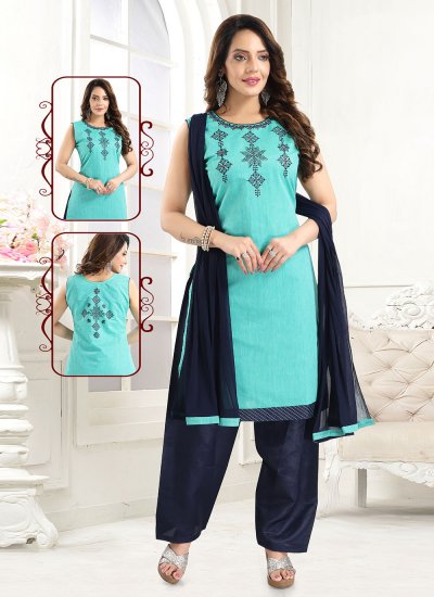 Astounding Blue Readymade Salwar Suit