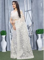 Astounding Net White Classic Saree