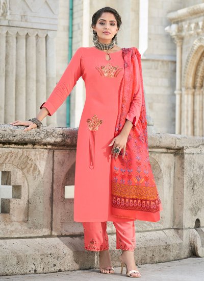 Astounding Pink Festival Pant Style Suit