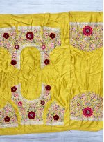 Astounding Sequins Yellow Silk A Line Lehenga Choli