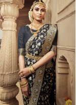 Attractive Banarasi Silk Black Weaving Designer Traditional Saree