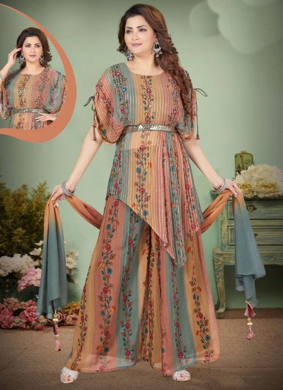 Attractive Floral Print Readymade Salwar Suit