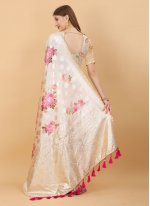 Attractive Silk Weaving Off White Classic Saree