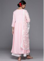 Auspicious Pink Printed Viscose Readymade Salwar Suit