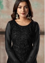 Awesome Black Embroidered Salwar Suit