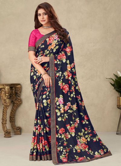 Awesome Floral Print Trendy Saree