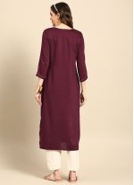 Awesome Purple Embroidered Party Wear Kurti