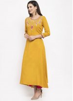 Awesome Rayon Mustard Readymade Suit