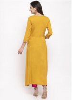 Awesome Rayon Mustard Readymade Suit
