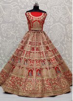 Awesome Red Silk Lehenga Choli