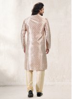 Banarasi Jacquard Beige Fancy Kurta Pyjama