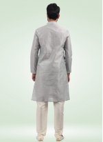 Banarasi Jacquard Fancy Grey Kurta Pyjama