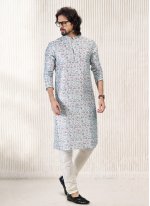 Banarasi Jacquard Fancy Turquoise Kurta Pyjama