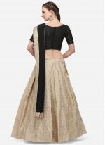 Banarasi Silk Beige and Black Weaving Lehenga Choli