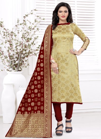 Heavenly Cotton Embroidered Churidar Salwar Suit 