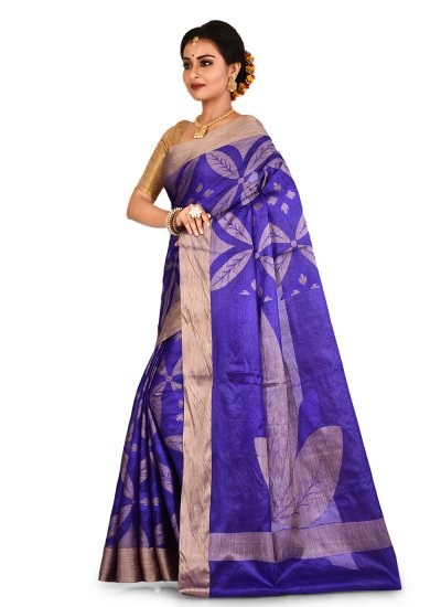 Banarasi Silk Blue Weaving Bollywood Saree