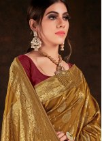 Banarasi Silk Brown Bollywood Saree