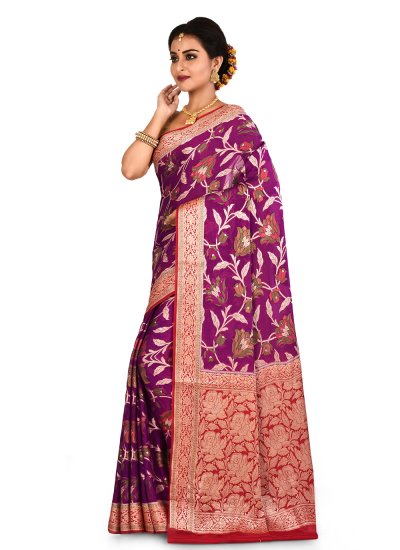 Banarasi Silk Classic Saree in Purple
