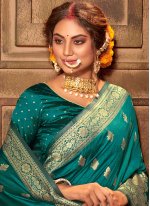 Banarasi Silk Classic Saree in Teal