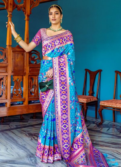 Banarasi Silk Classic Saree in Turquoise