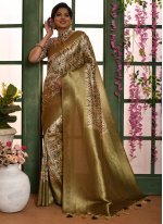 Banarasi Silk Contemporary Style Saree in Sea Green