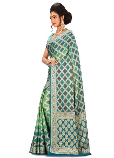 Banarasi Silk Designer Saree in Multi Colour