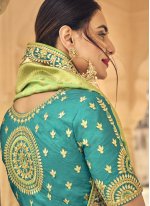Banarasi Silk Embroidered Trendy Lehenga Choli in Green