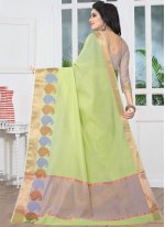 Banarasi Silk Green Woven Traditional Designer Saree