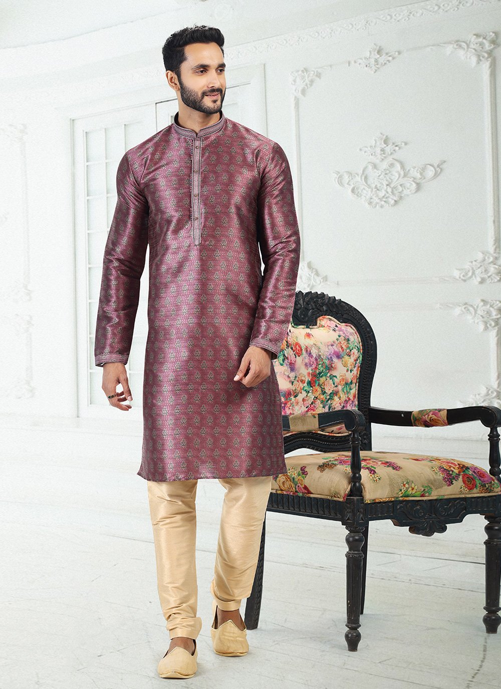 Magenta colour best sale kurta pajama