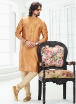 Banarasi Silk Kurta Pyjama in Orange