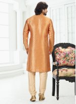 Banarasi Silk Kurta Pyjama in Orange
