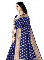 Banarasi Silk Navy Blue Classic Saree