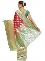 Banarasi Silk Red Designer Traditional Saree