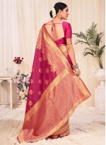 Banarasi Silk Red Weaving Designer Traditional Saree