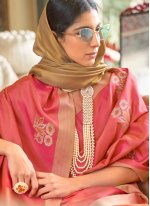Banarasi Silk Traditional Designer Saree in Rose Pink