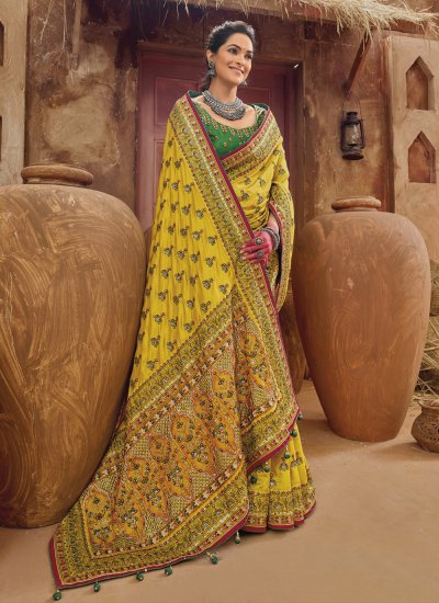 Banarasi Silk Trendy Saree in Yellow