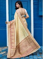 Banarasi Silk Weaving Designer Traditional Saree in Off White