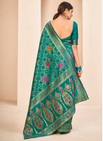 Banarasi Silk Weaving Designer Traditional Saree in Teal