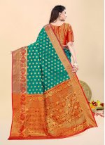 Banarasi Silk Weaving Rama Traditional Saree