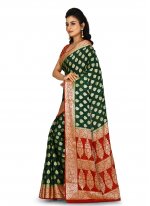 Banarasi Silk Weaving Sea Green Traditional Saree