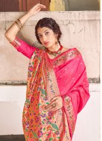 Banarasi Silk Weaving Traditional Saree in Pink