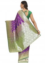 Banarasi Silk Woven Designer Traditional Saree in Purple