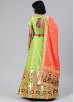 Banarasi Silk Woven Green A Line Lehenga Choli