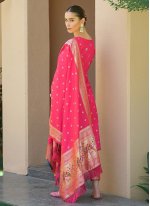 Banarasi Silk Woven Red Designer Salwar Suit