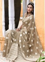 Baronial Beige Party Trendy Saree